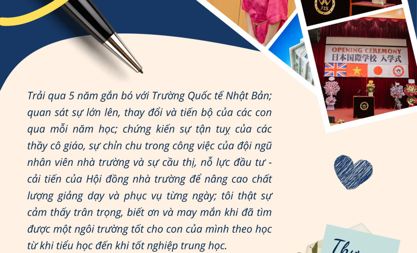 TÔI THỰC SỰ CẢM THẤY TRÂN TRỌNG, BIẾT ƠN VÀ MAY MẮN KHI ĐÃ TÌM ĐƯỢC MỘT NGÔI TRƯỜNG TỐT CHO CON CỦA MÌNH