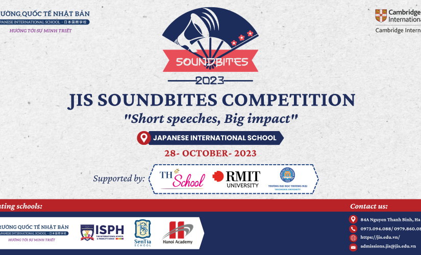 JIS ĐĂNG CAI CUỘC THI HÙNG BIỆN TIẾNG ANH SOUNDBITES 2023