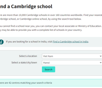 HƯỚNG DẪN TRA CỨU CÁC TRƯỜNG QUỐC TẾ CAMBRIDGE TẠI CÁC QUỐC GIA